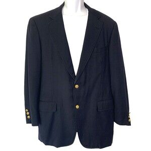 Vintage 80s Southwick 42R Navy Blazer Ivy Style Wool Sport Coat Gold Buttons